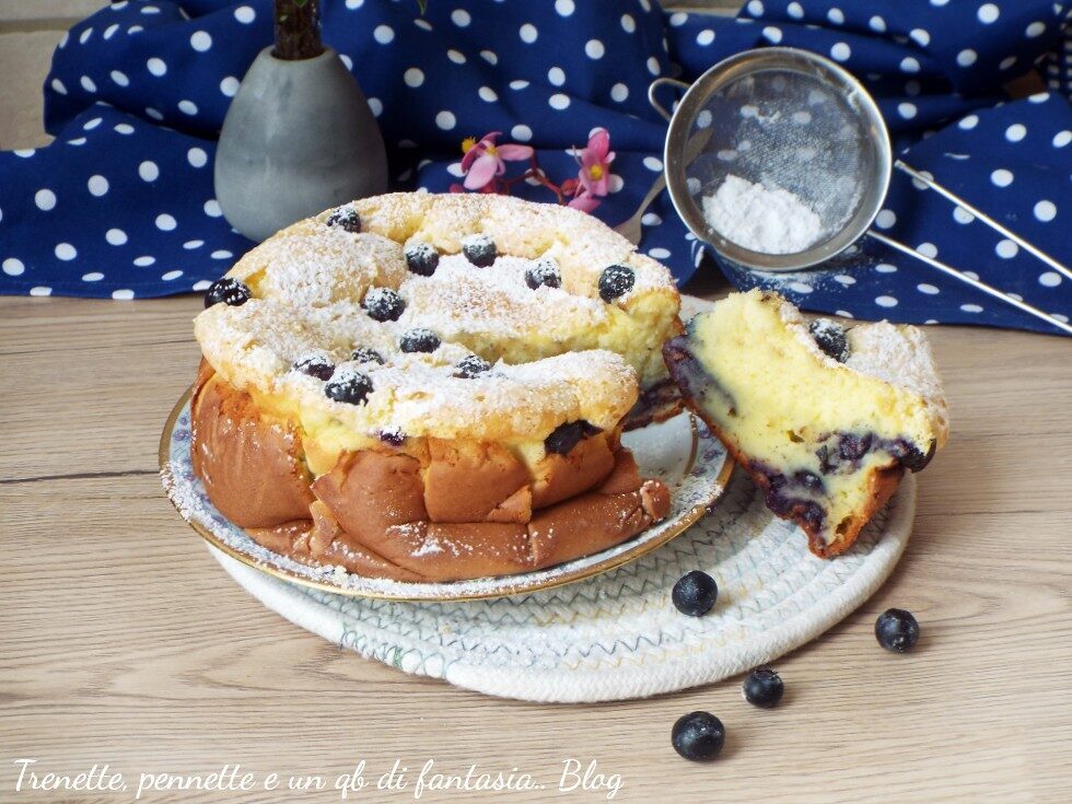 Torta di ricotta con mirtilli senza farina