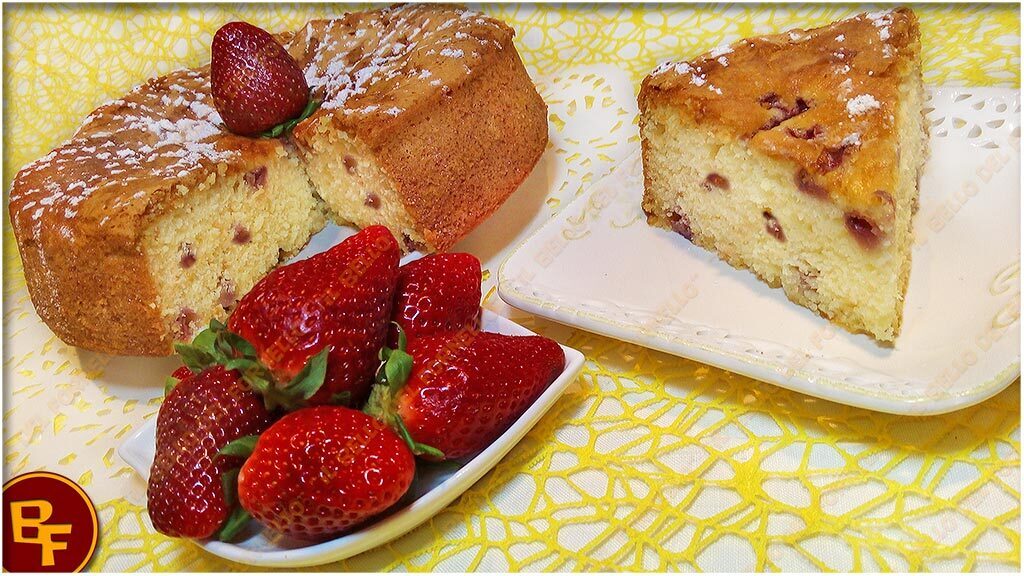 Torta di ricotta e fragola con sciroppo d’acero