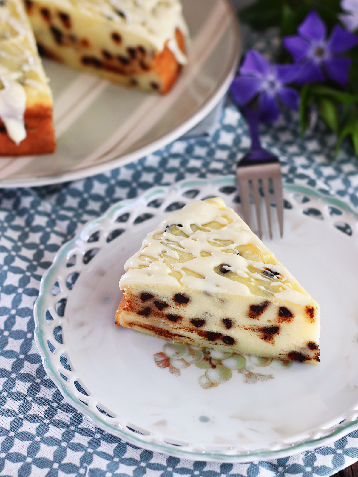 Torta di ricotta e gocce di cioccolato
