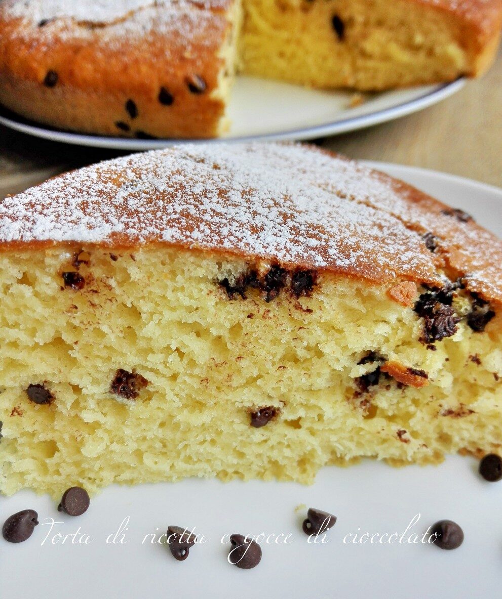 Torta di ricotta e gocce di cioccolato