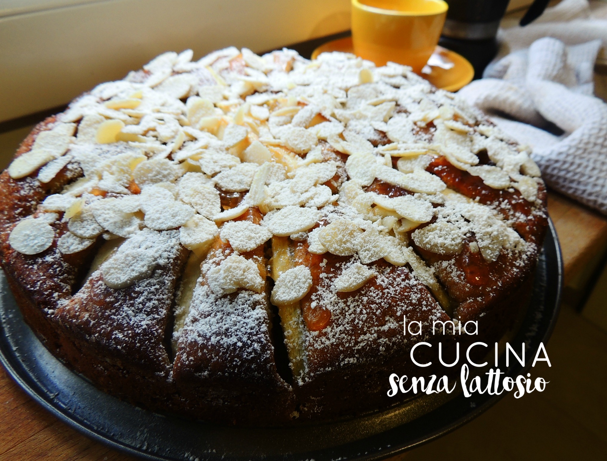 Torta di ricotta, mandorle e mele – senza lattosio
