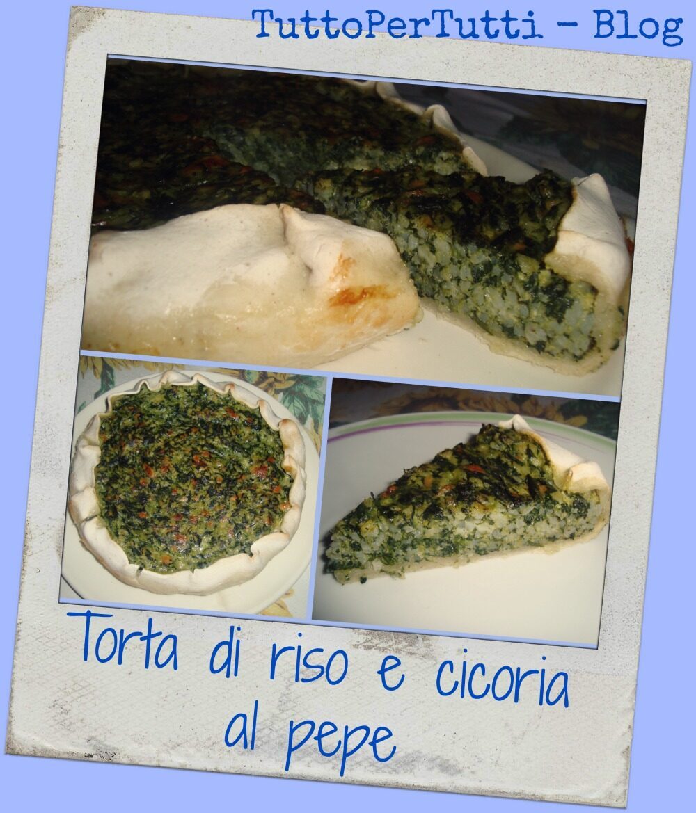 Torta di riso e cicoria al pepe