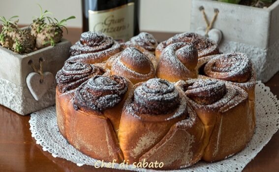Torta di rose alla nutella con lievito di birra