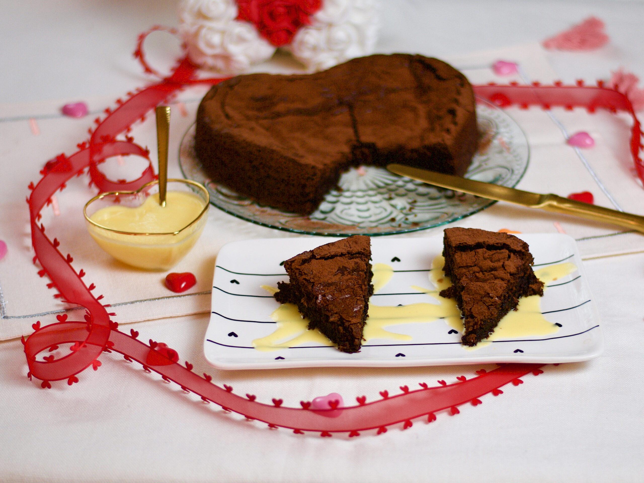 Torta di san valentino al cioccolato e olio evo