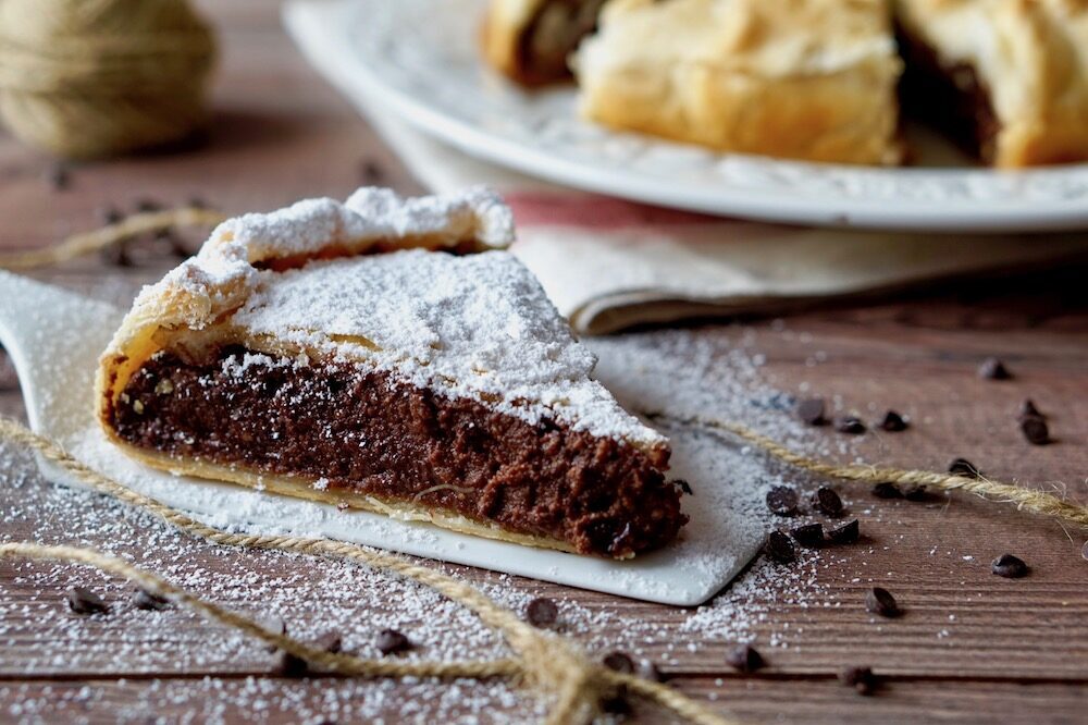 Torta di sfoglia cioccolato e ricotta