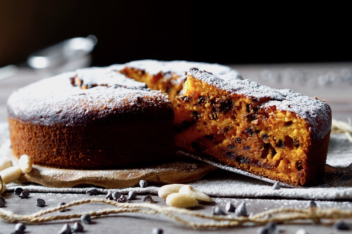 Torta di zucca con gocce di cioccolato