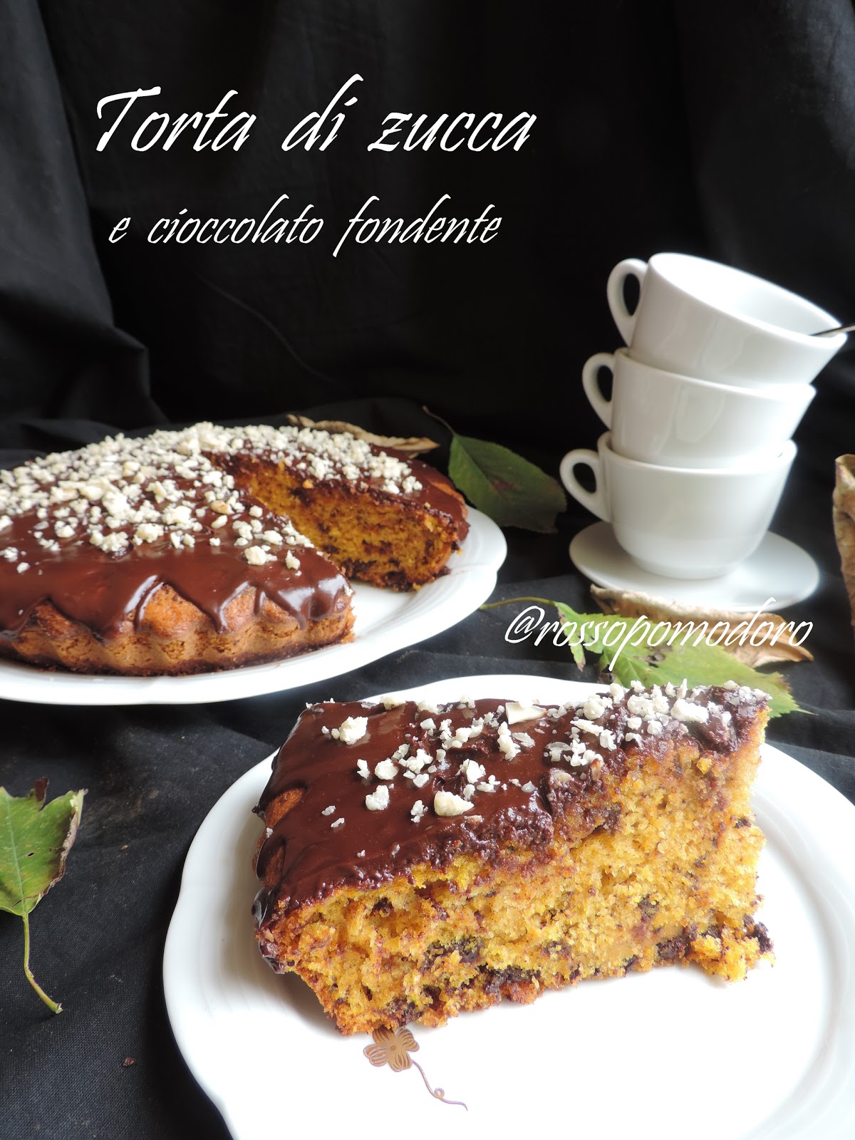 Torta di zucca e cioccolato fondente (senza burro)