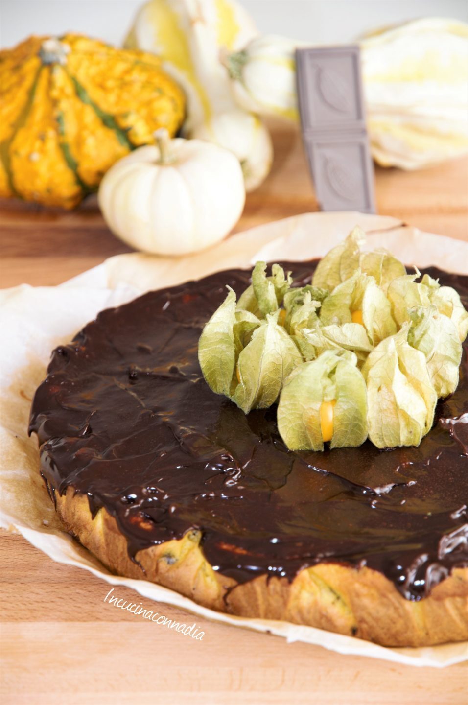 Torta di zucca e ganache al cioccolato