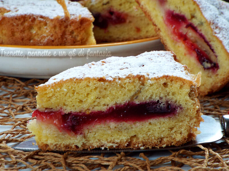 Torta farcita di susine con doppia cottura