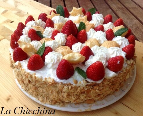 Torta fragole e panna