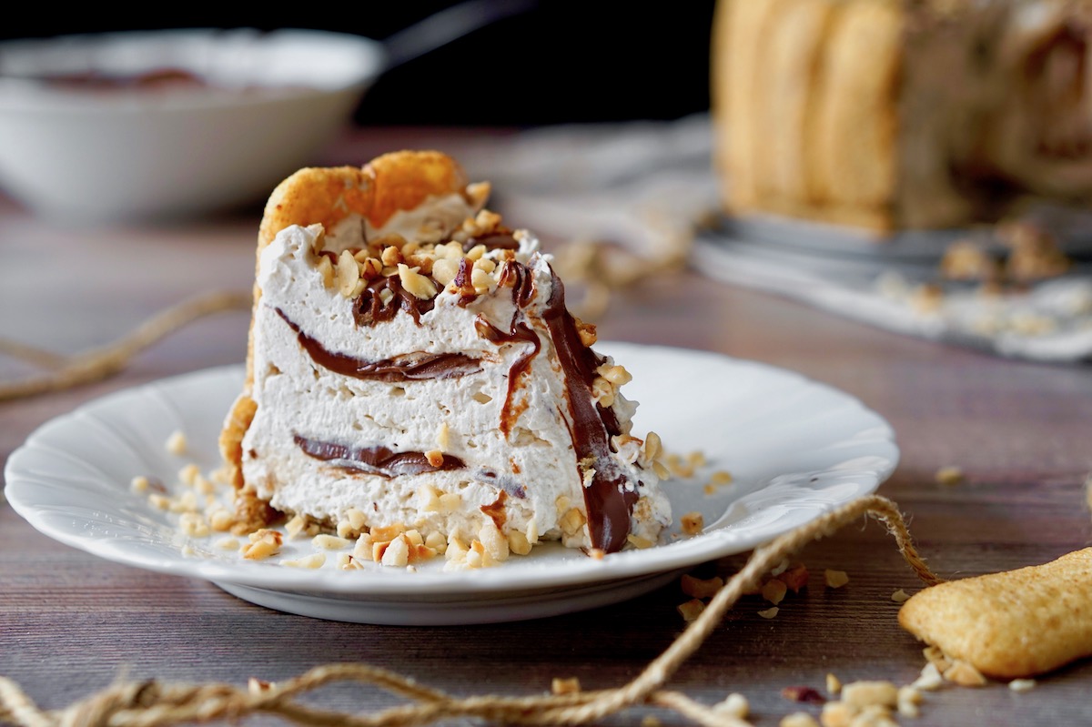 Torta fredda ai pavesini, caffè e nutella