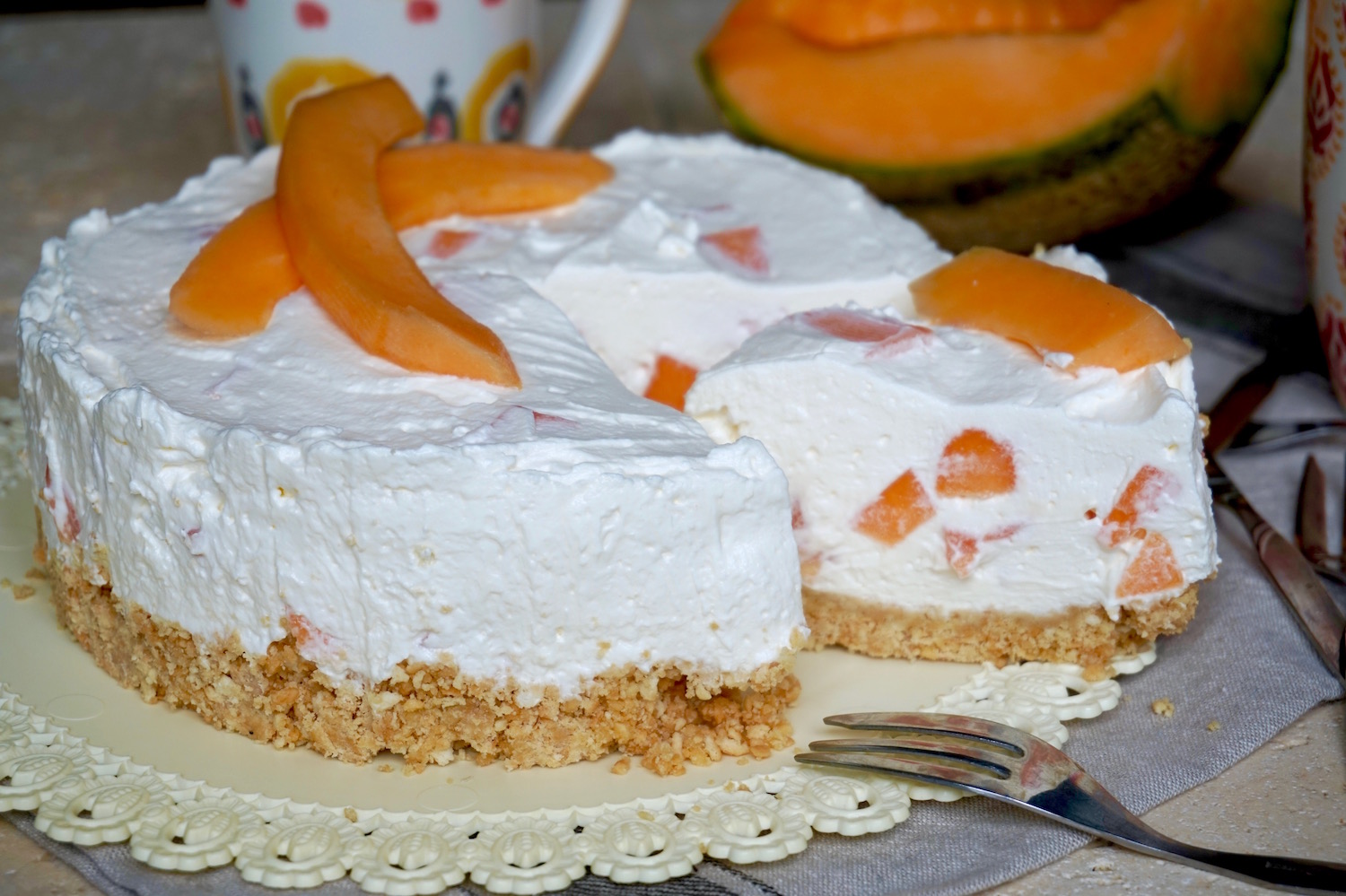 Torta fredda allo yogurt e melone
