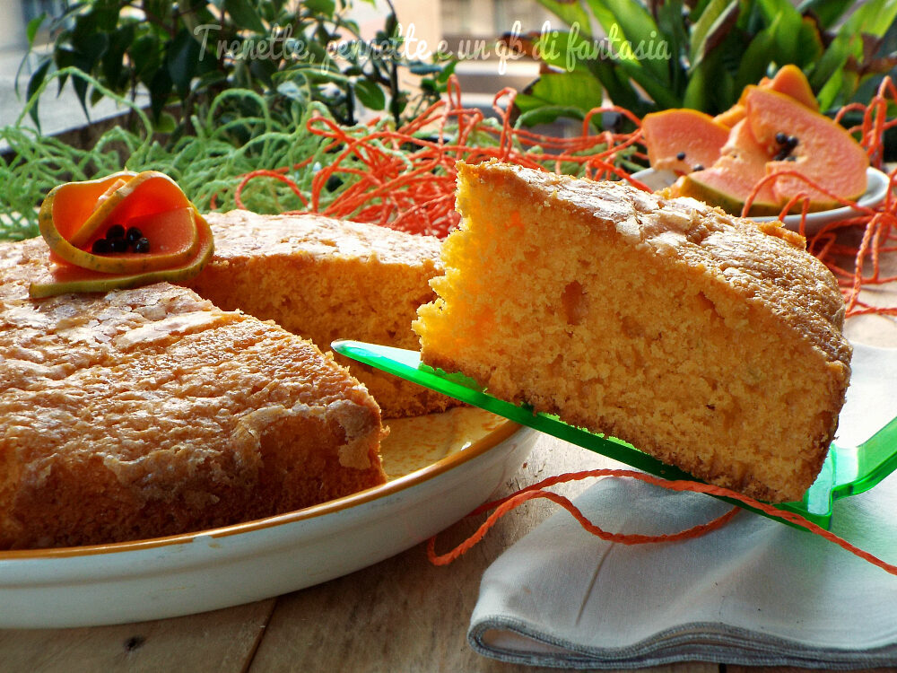 Torta frullata alla papaya e lime