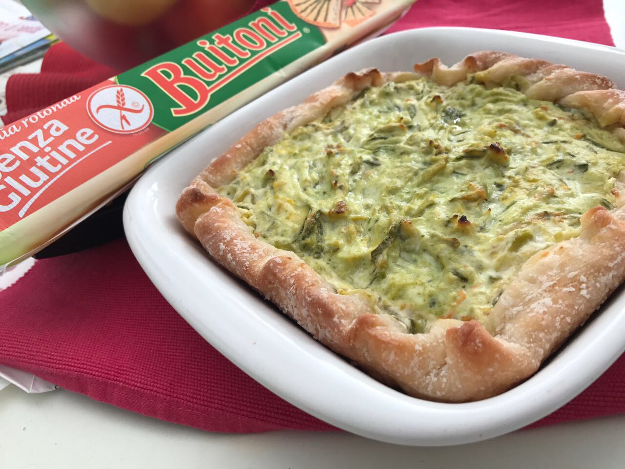 Torta gluten free con zucchine, stracchino e asiago