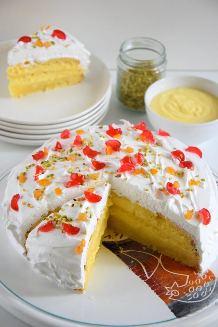 Torta innevata al lemon curd
