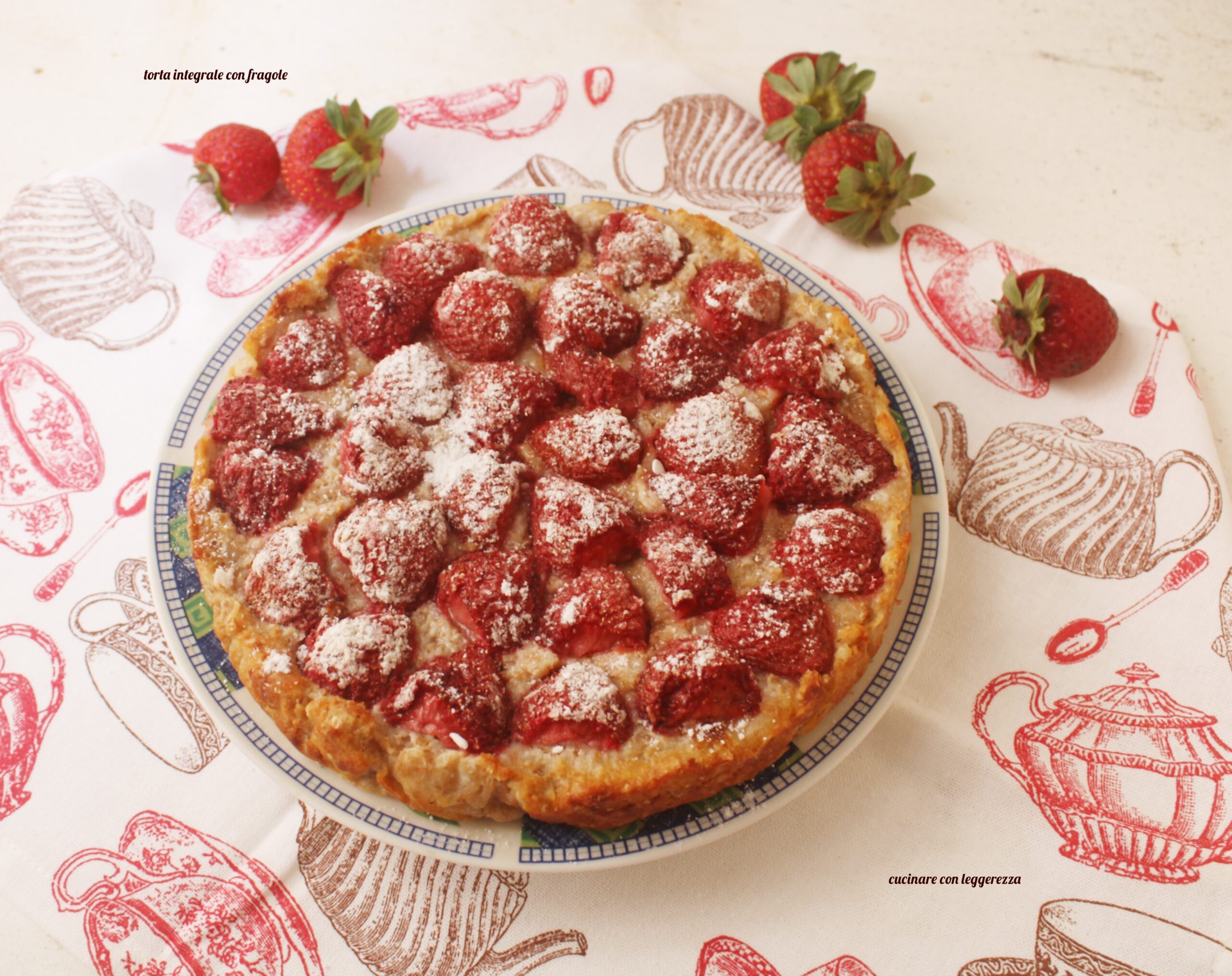 Torta integrale con fragole