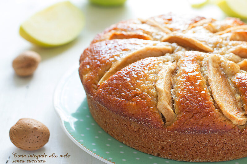 Torta integrale mele e mandorle senza zucchero