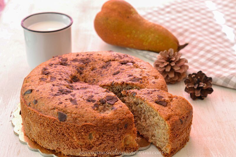 Torta integrale pere e cioccolato
