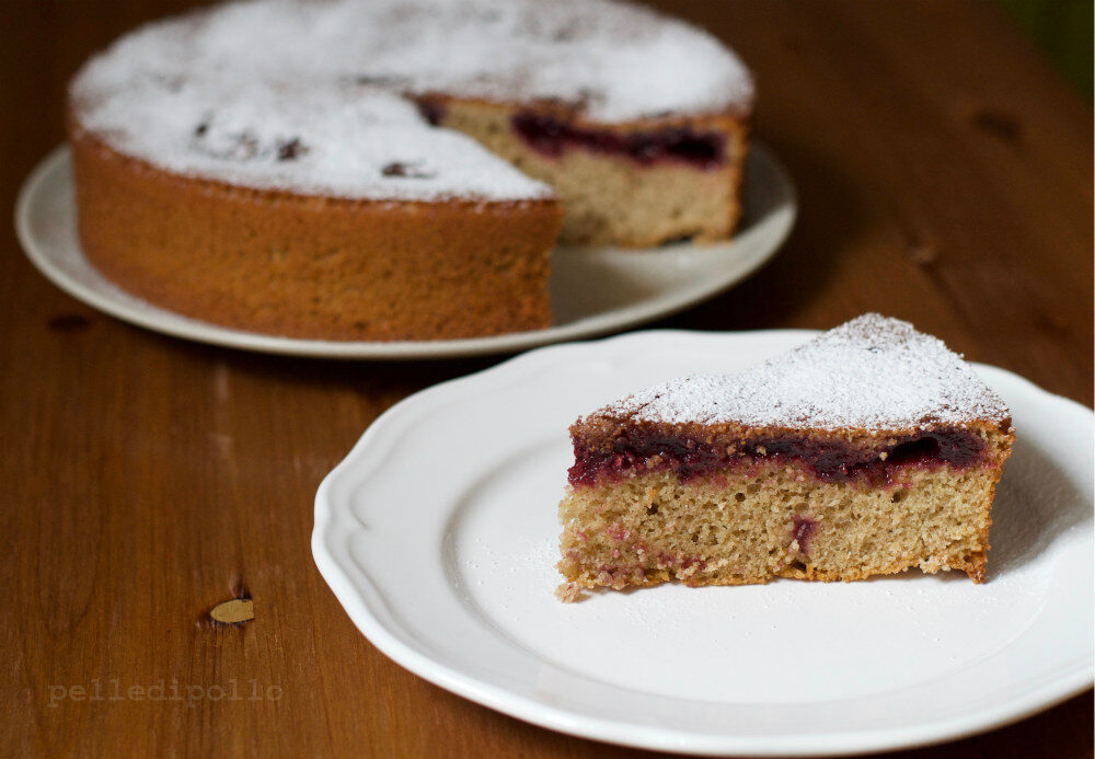 Torta integrale soffice con marmellata