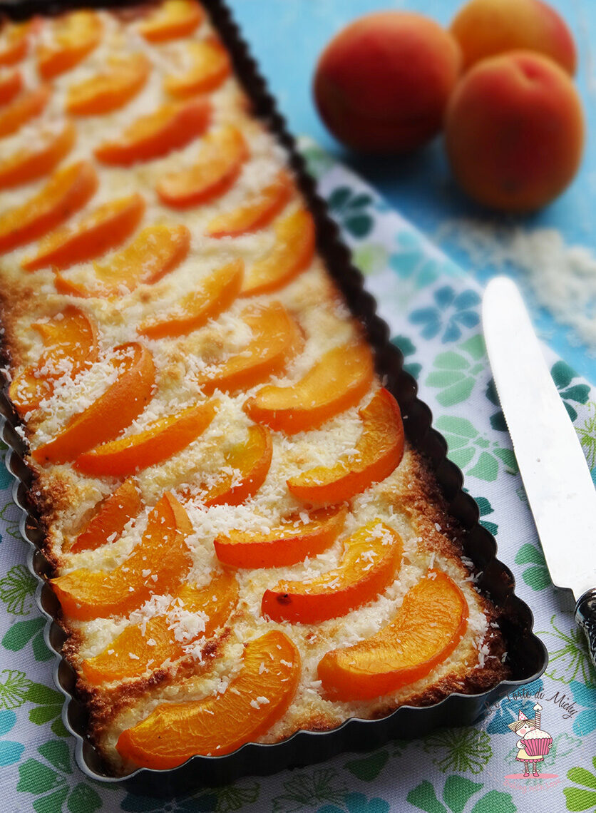 Torta light albumi, cocco ed albicocche