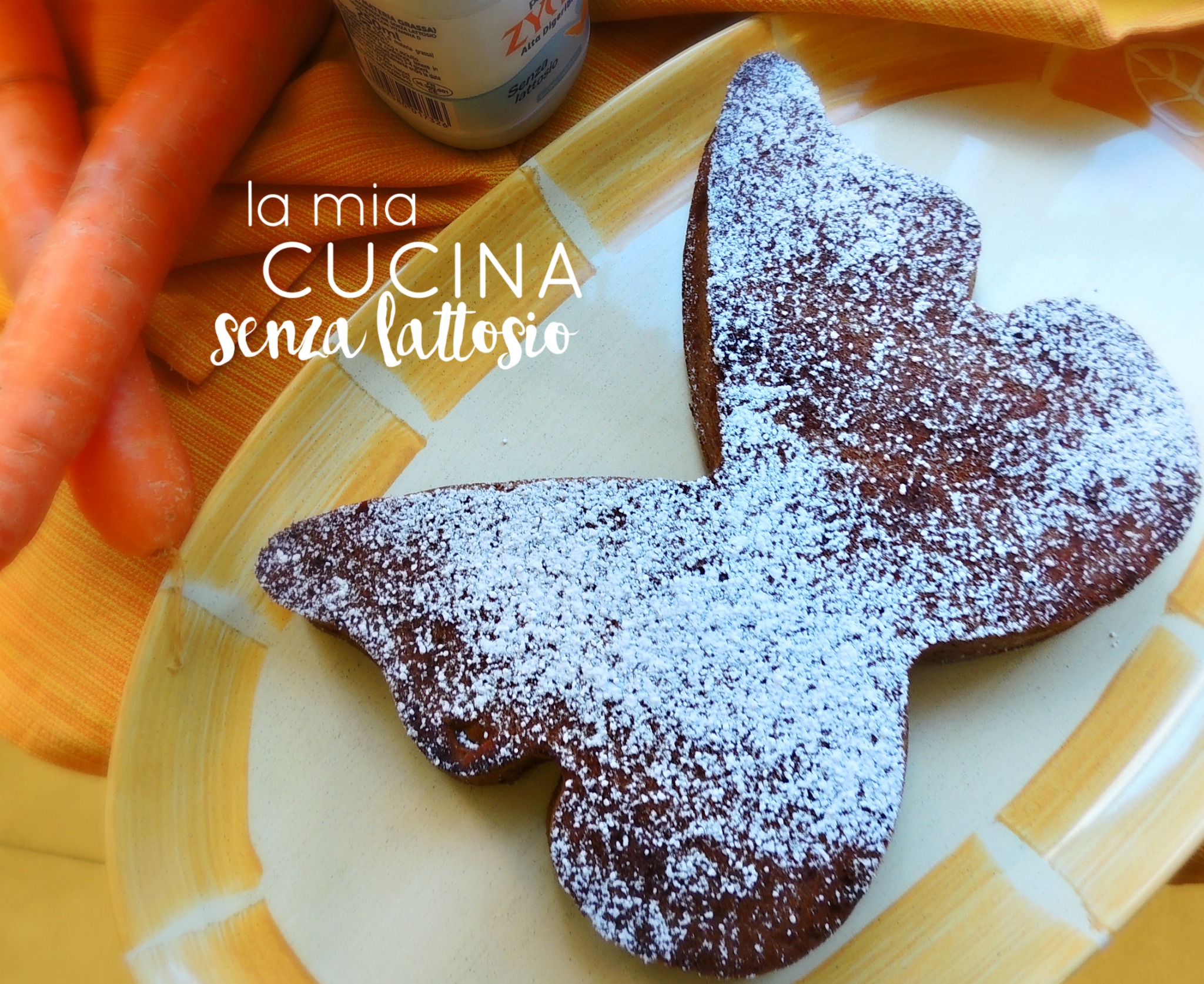 Torta mandorle e carote senza uova senza lattosio