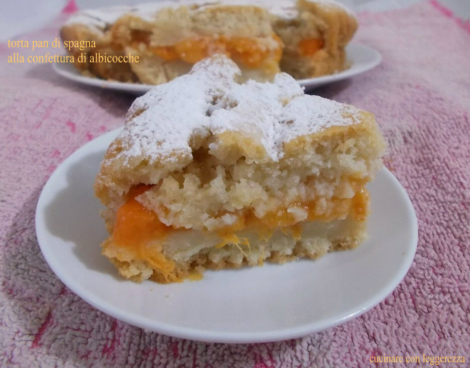 Torta pan di spagna alla confettura di albicocche