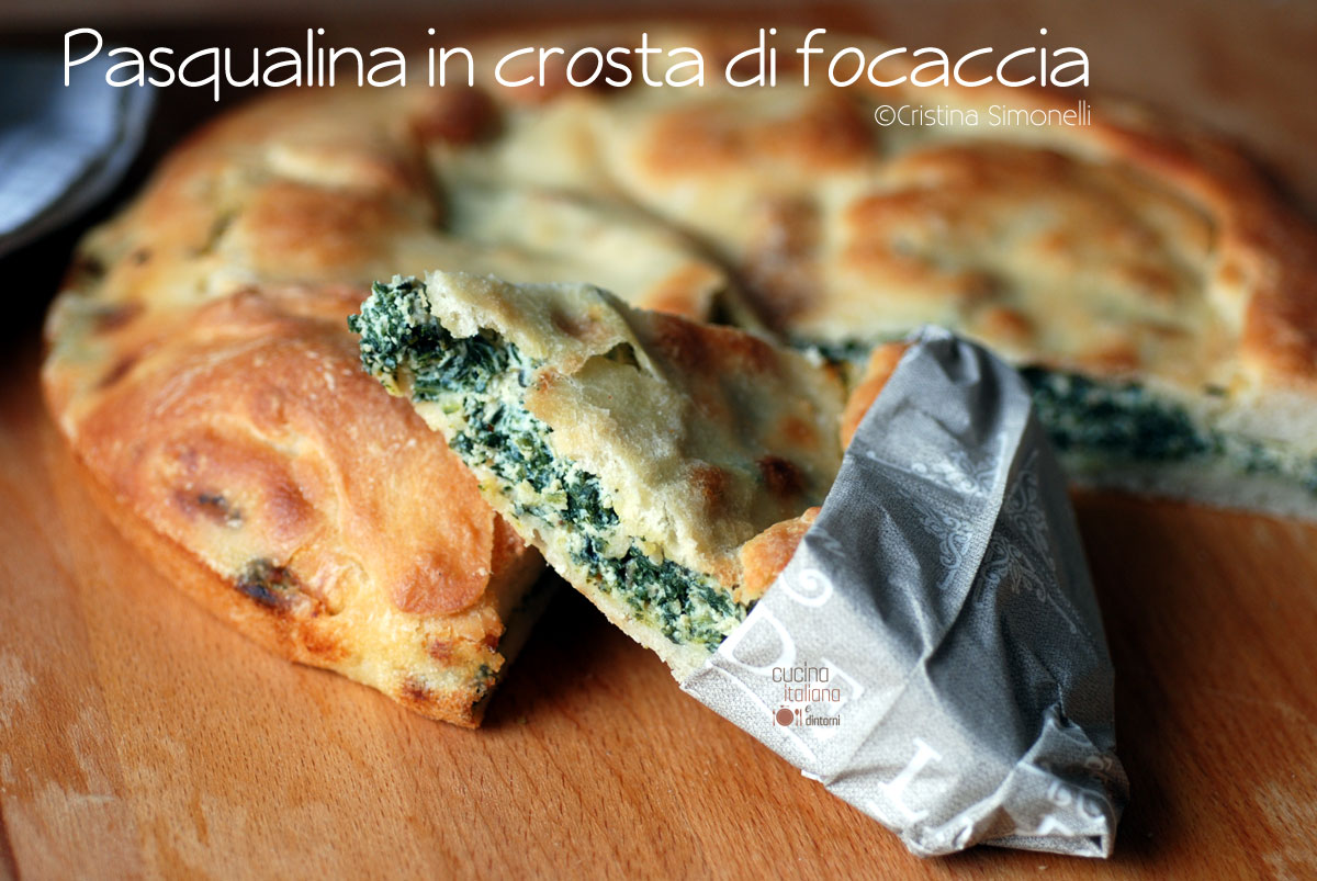 Torta pasqualina di prescinseua in crosta di focaccia
