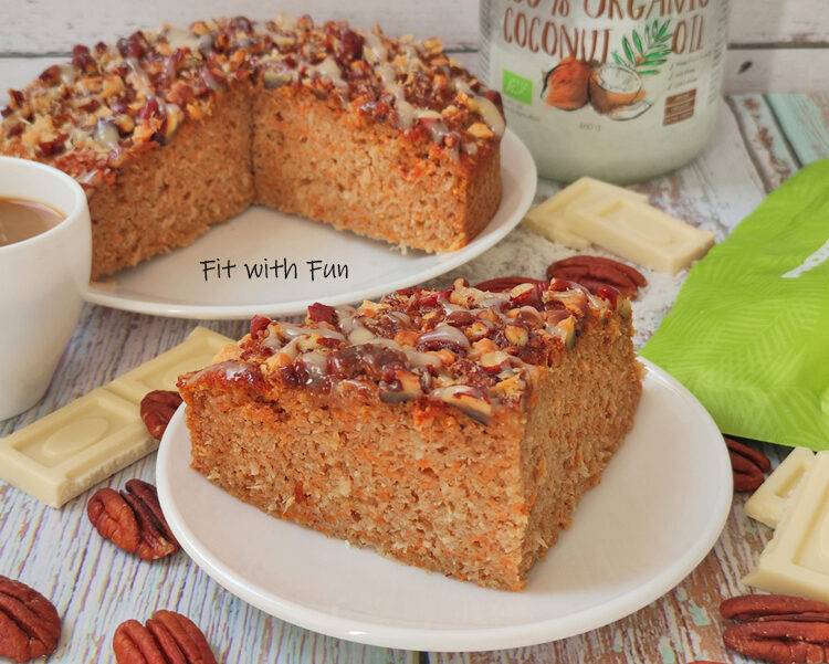 Torta patate dolci cocco e noci pecan senza zucchero