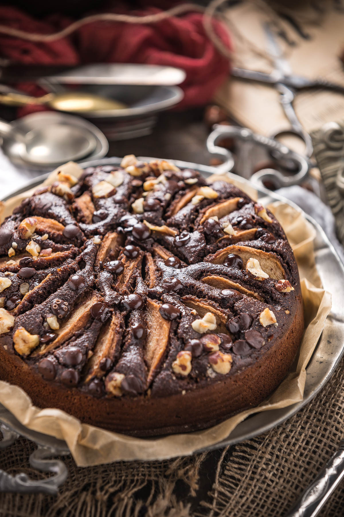TORTA PERE e CIOCCOLATO VEGAN SENZA GLUTINE ( senza uova senza burro )