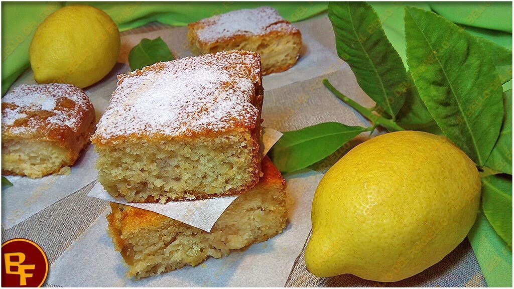 Torta quadrotti soffice al limone