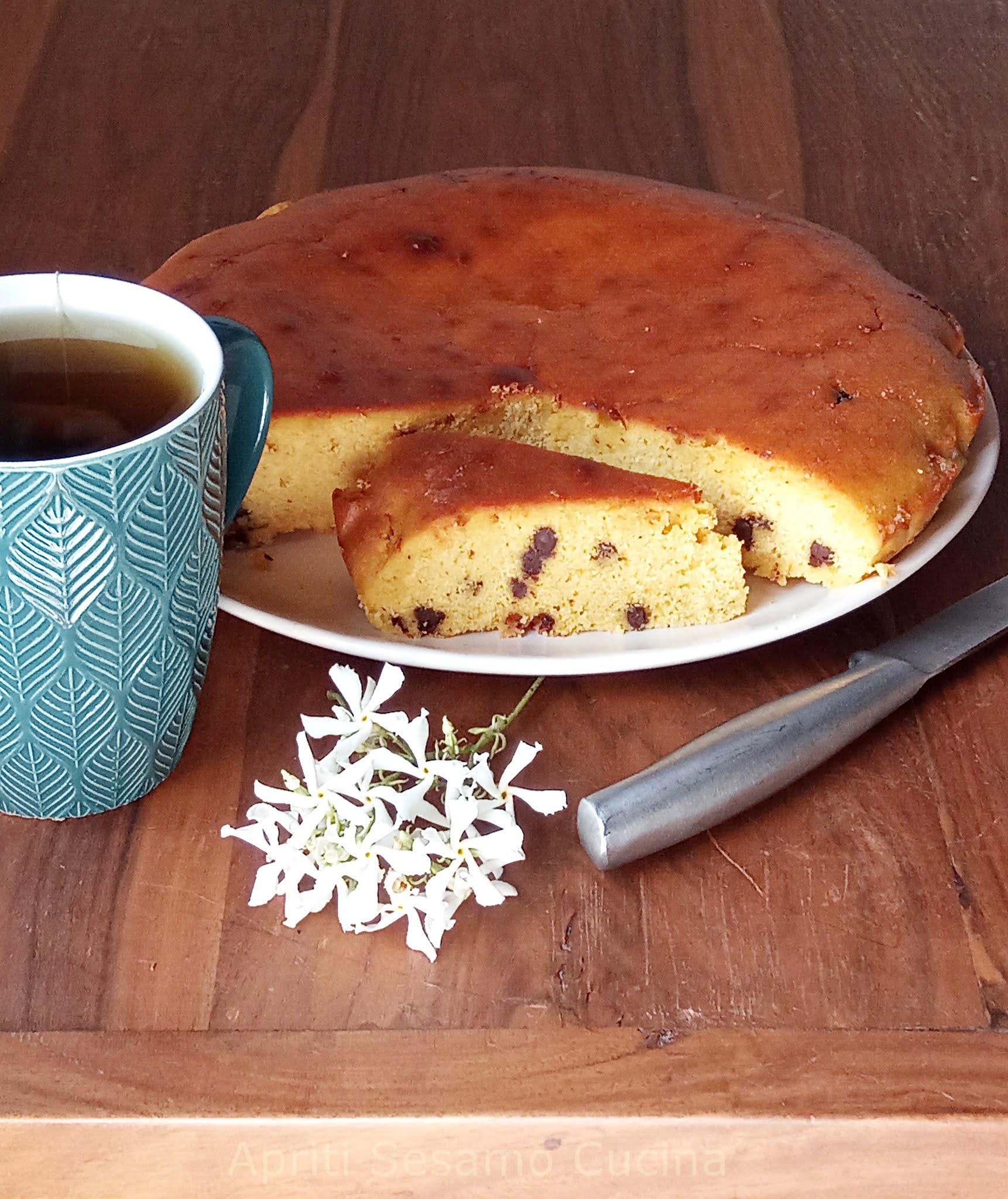 Torta ricotta, miele e farina di ceci