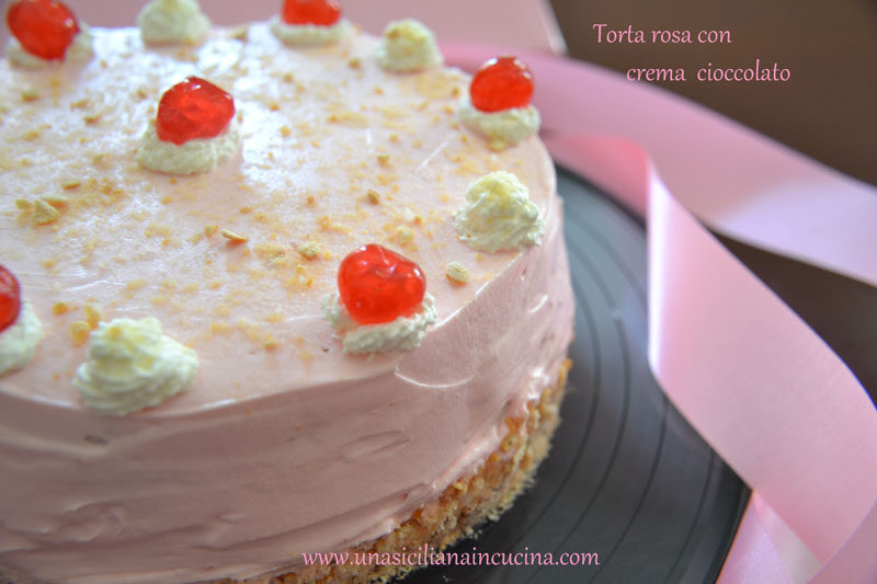 Torta rosa con crema cioccolato