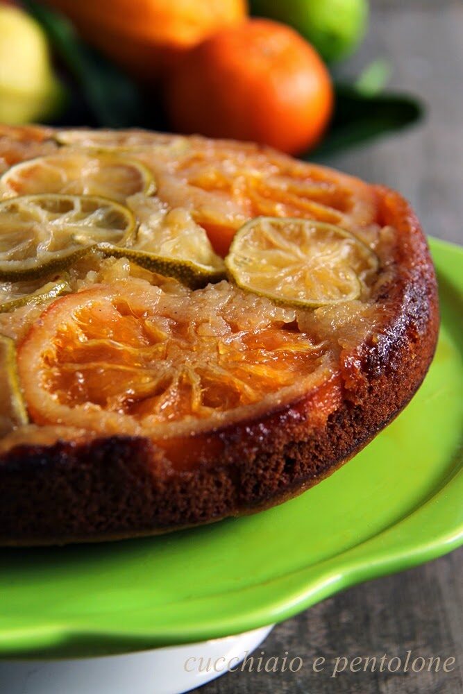 torta rovesciata agli agrumi, winter citrus upside down cake per il Re-cake di marzo