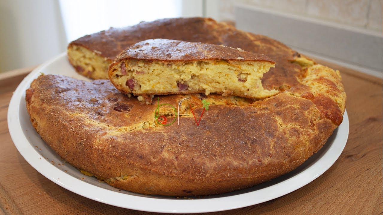 Torta rustica con caciocavallo e fiori di zucca –  [videoricetta]