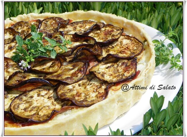 Torta rustica con coppa piacentina e melanzane