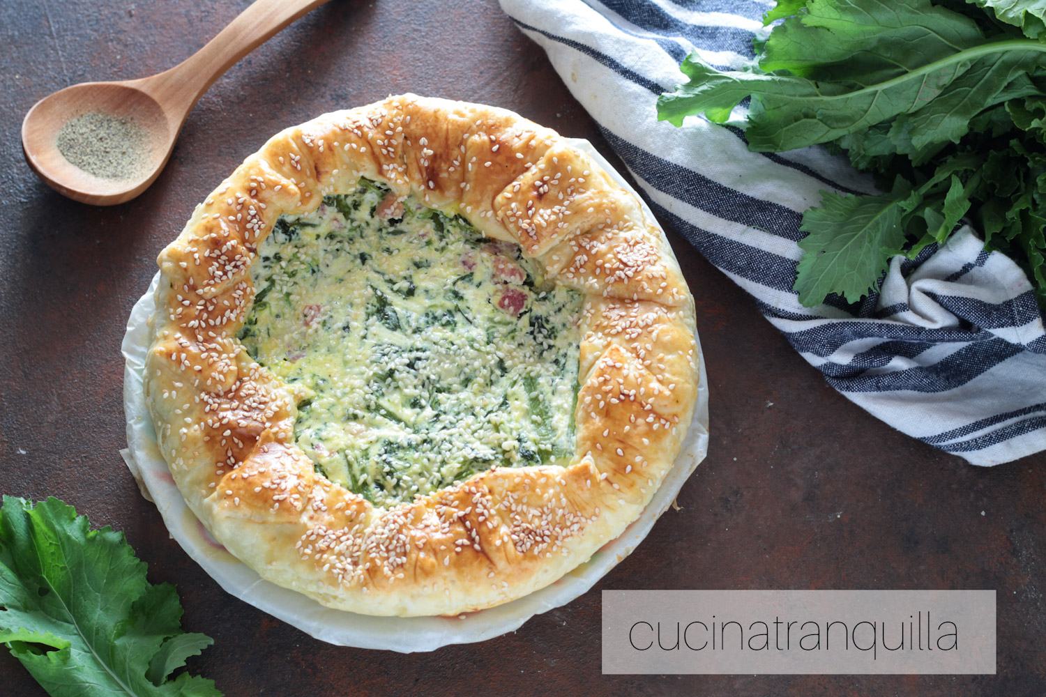 Torta rustica con friarielli e pancetta