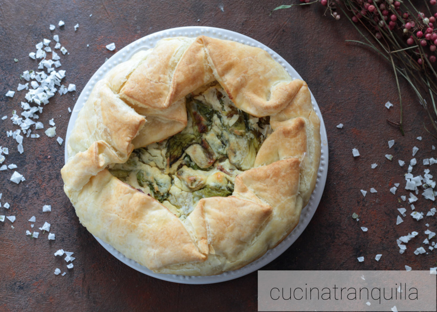Torta rustica con ricotta e scarola