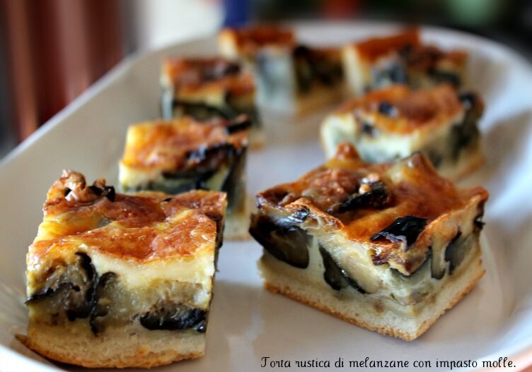 Torta rustica di melanzane con impasto molle