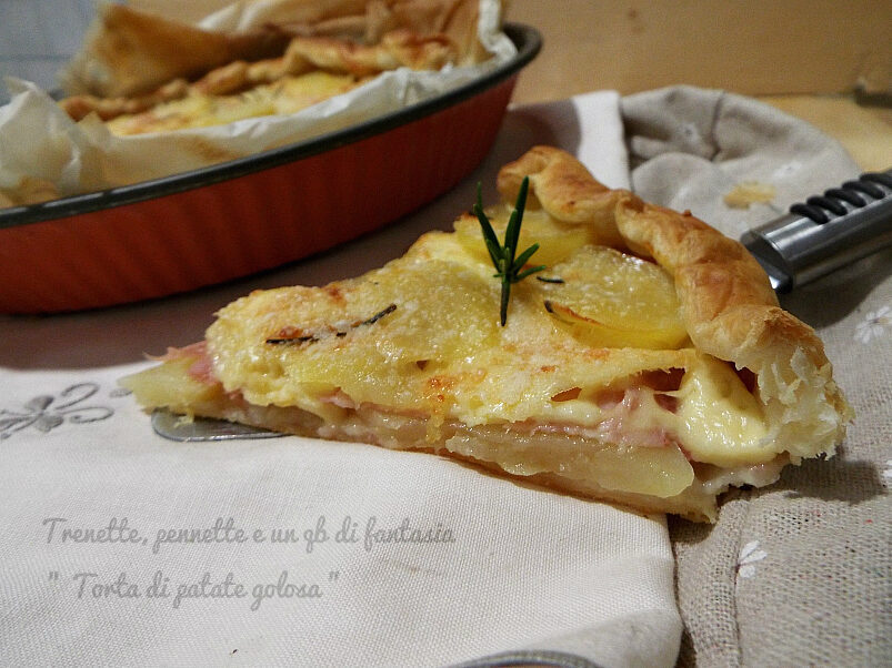 Torta rustica di patate, prosciutto e formaggio