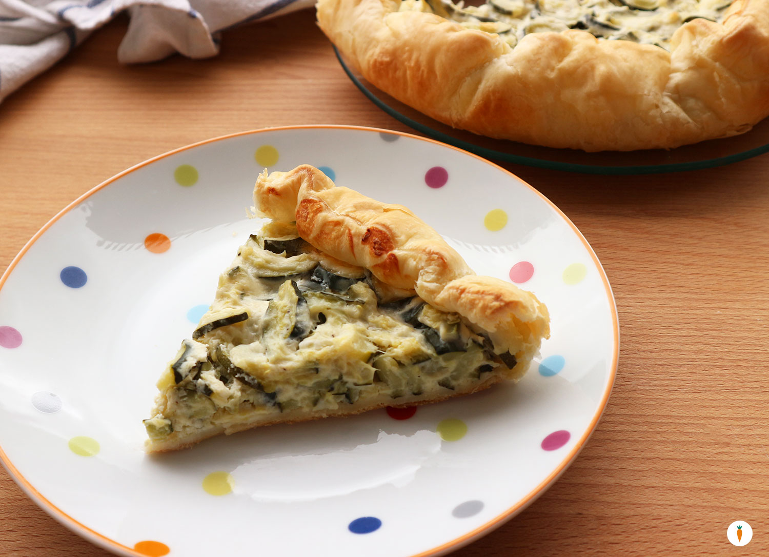 Torta rustica zucchine e robiola senza uova