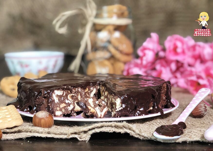 Torta salame di cioccolato senza burro e senza uova