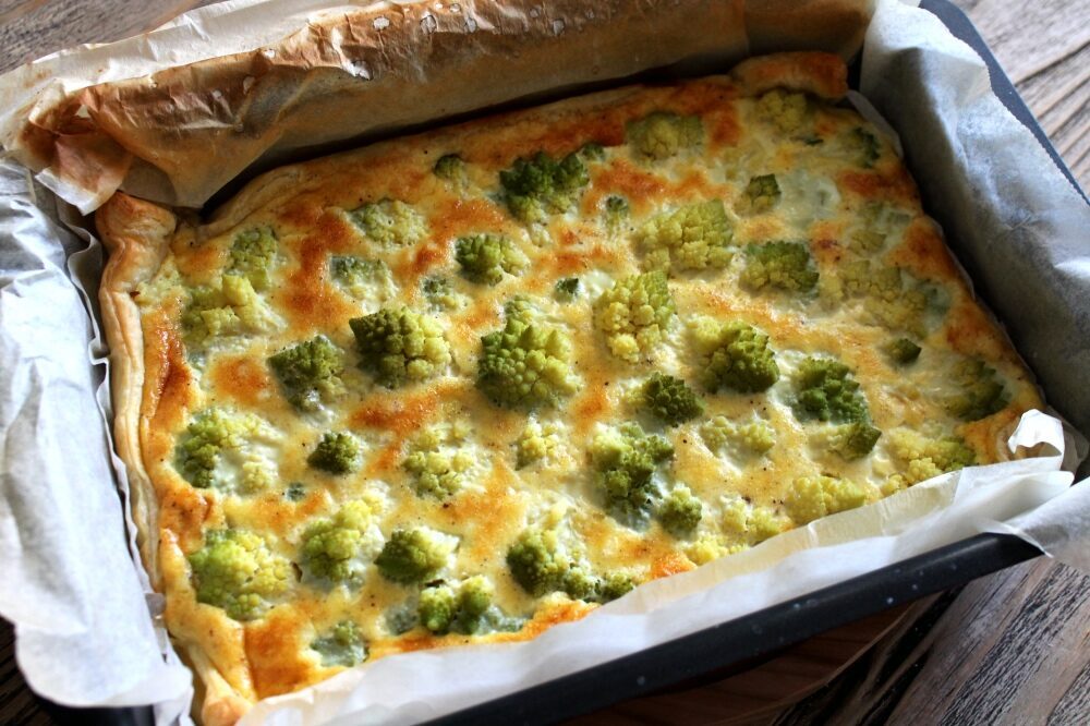 Torta salata ai broccoli romaneschi