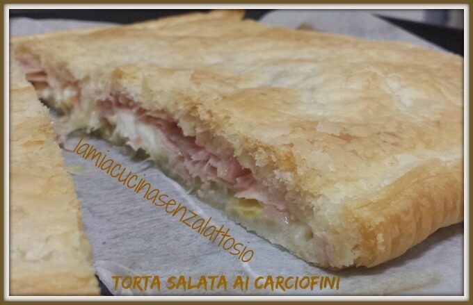 Torta salata ai carciofini senza lattosio