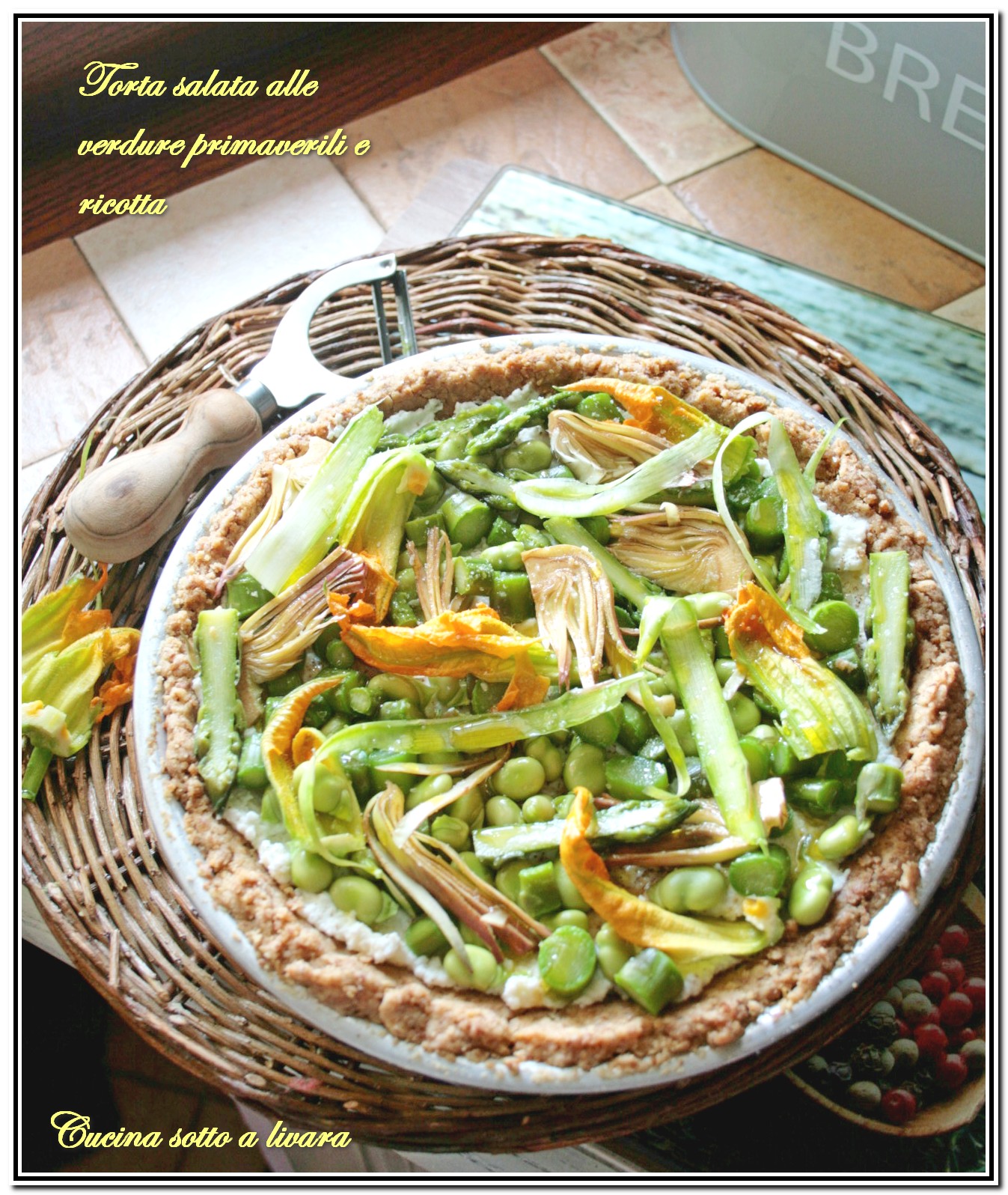 Torta salata alle verdure primaverili e ricotta