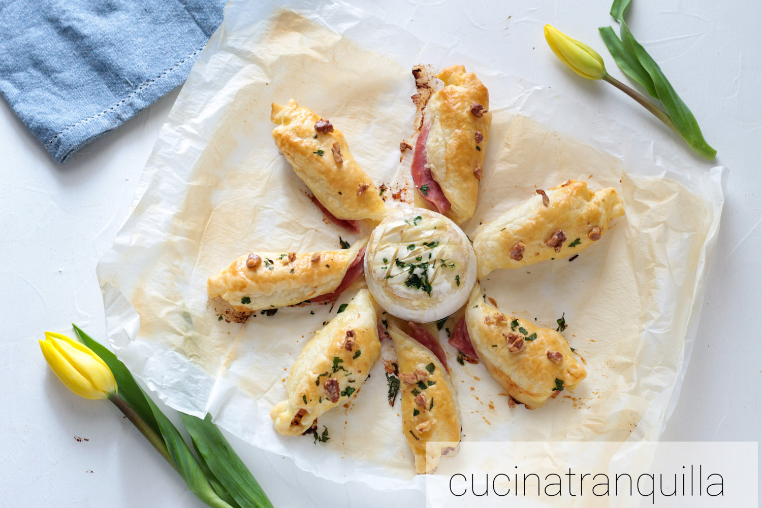 Torta salata brie e prosciutto cotto