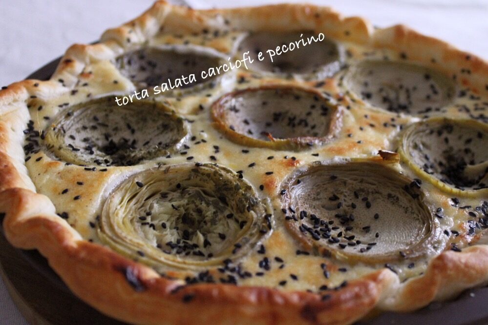 Torta salata carciofi e pecorino