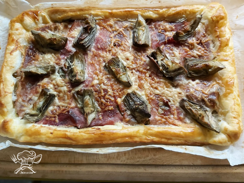 Torta salata carciofi e prosciutto cotto