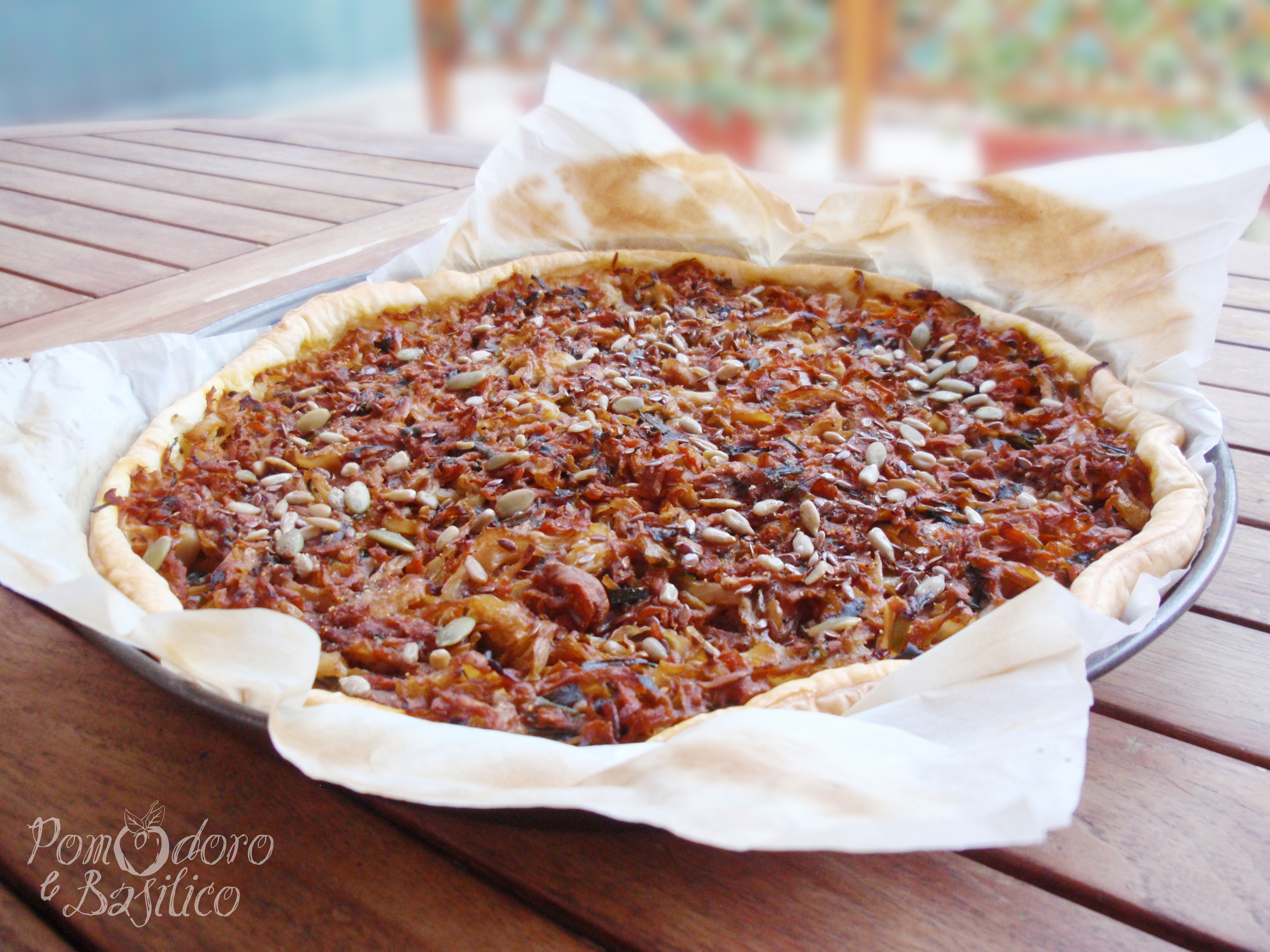 Torta salata carote e cavolo cappuccio
