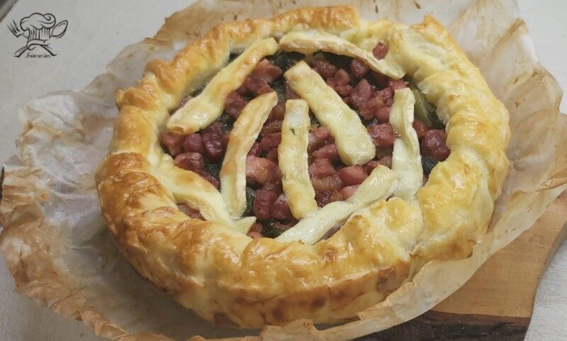 Torta salata cicoria pancetta brie