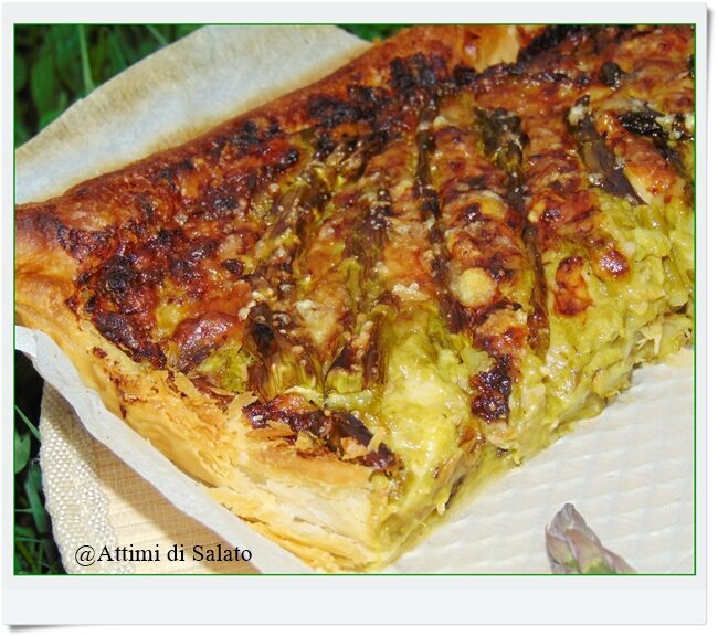 Torta salata con asparagi e prosciutto